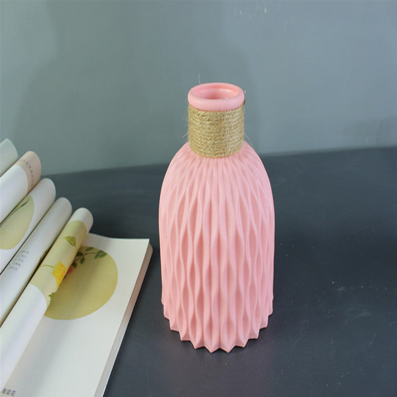 Plastic Vase Modern Imitation Ceramic Artificial Flower Container