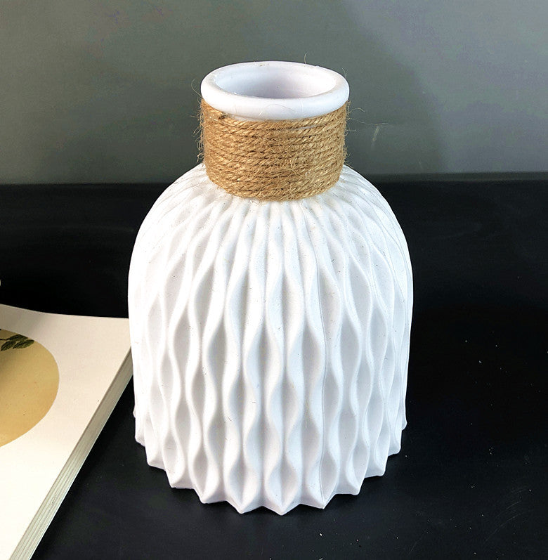 Plastic Vase Modern Imitation Ceramic Artificial Flower Container