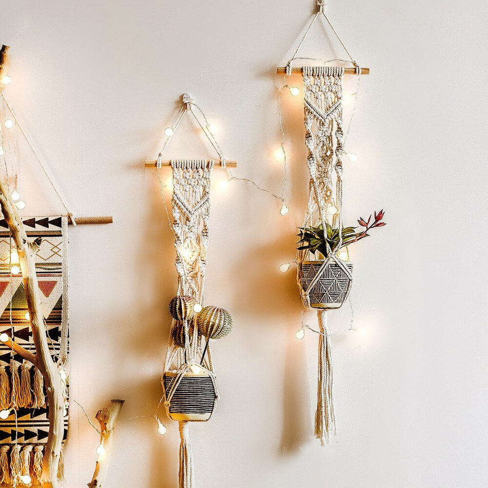 Braided Rope Wall Hanging Basket