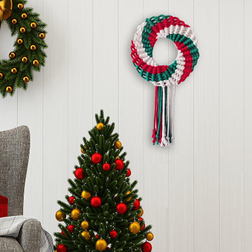 Wall Hangings Decorated With Woven Christmas Wreaths