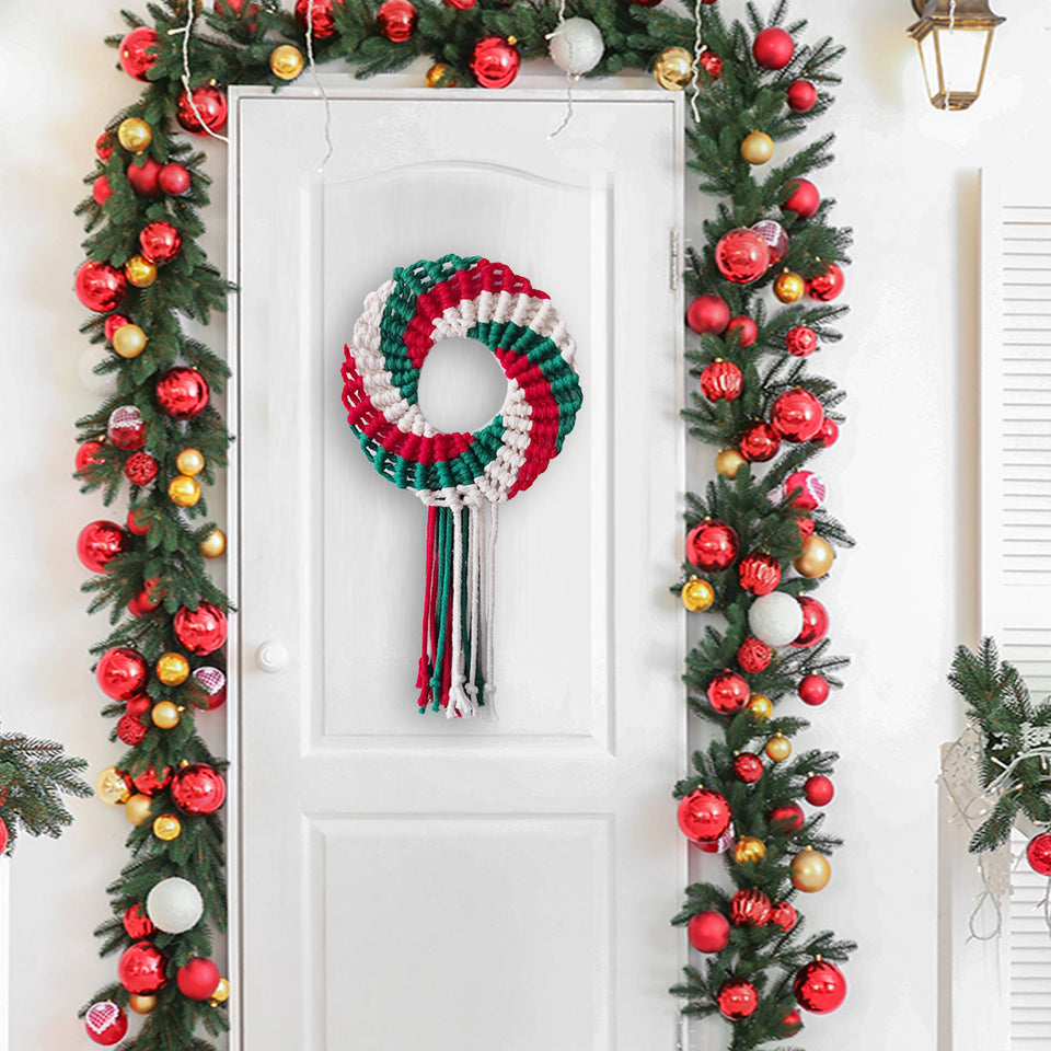 Wall Hangings Decorated With Woven Christmas Wreaths