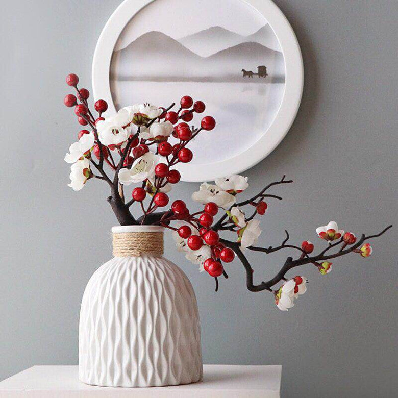 Plastic Vase Modern Imitation Ceramic Artificial Flower Container